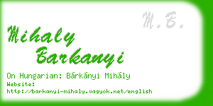 mihaly barkanyi business card