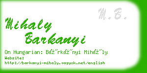 mihaly barkanyi business card